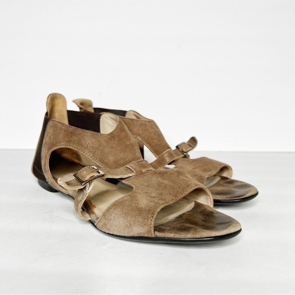 AGL Suede Tan Sandals Size 37.5 6.5 Women’s